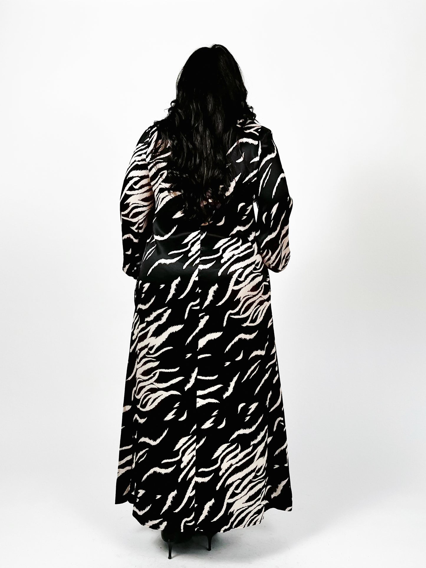 Zebra Silk Maxi Dress
