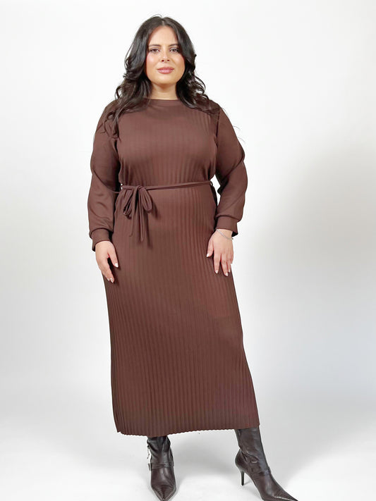 The Chocolate Pleated Dress