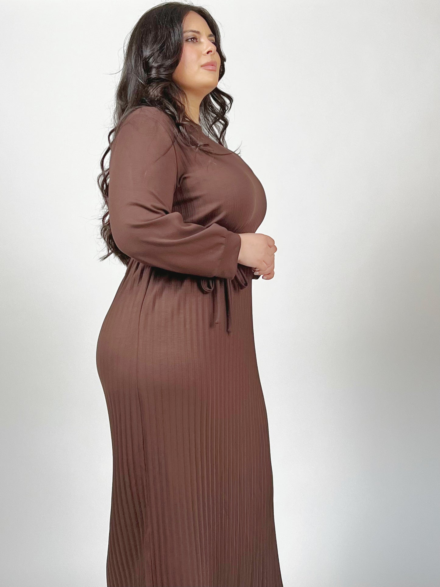 The Chocolate Pleated Dress
