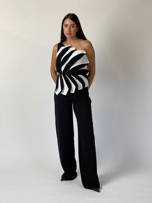 Monochrome Illusion Jumpsuit