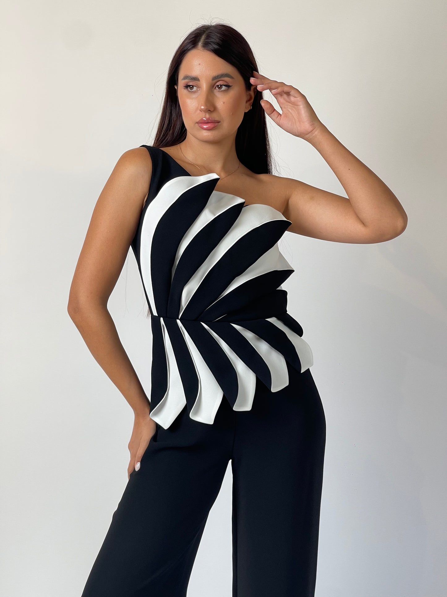 Monochrome Illusion Jumpsuit