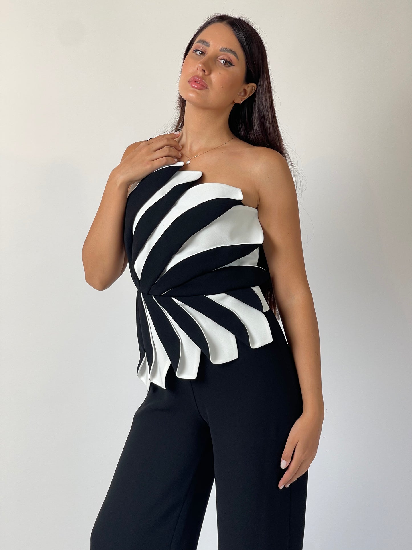 Monochrome Illusion Jumpsuit