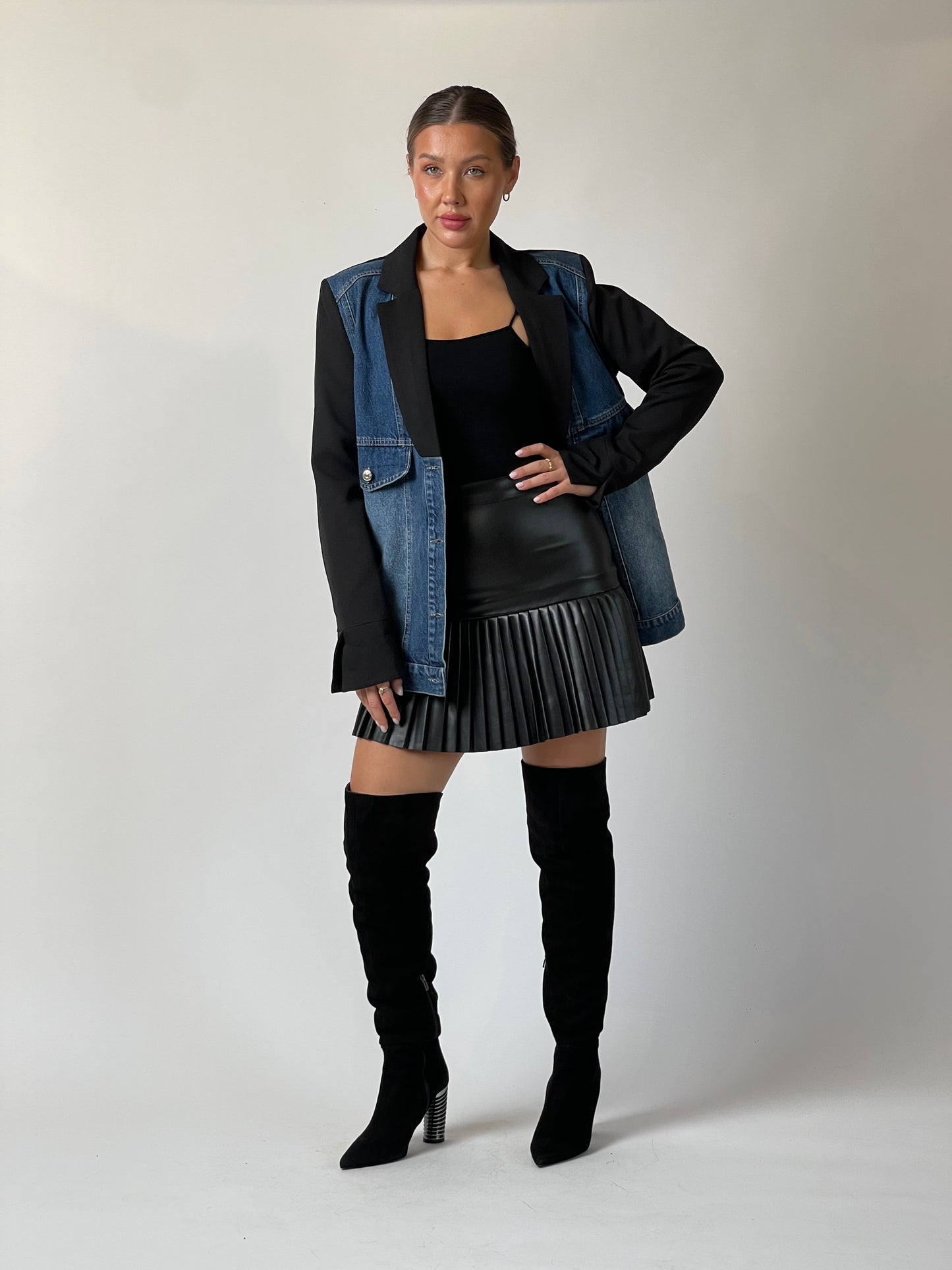 Hybrid Denim Blazer Vest