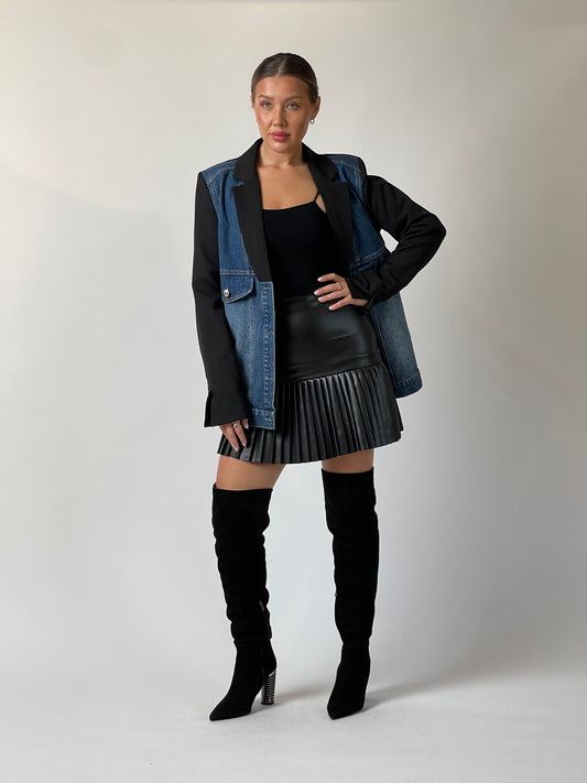 Hybrid Denim Blazer Vest