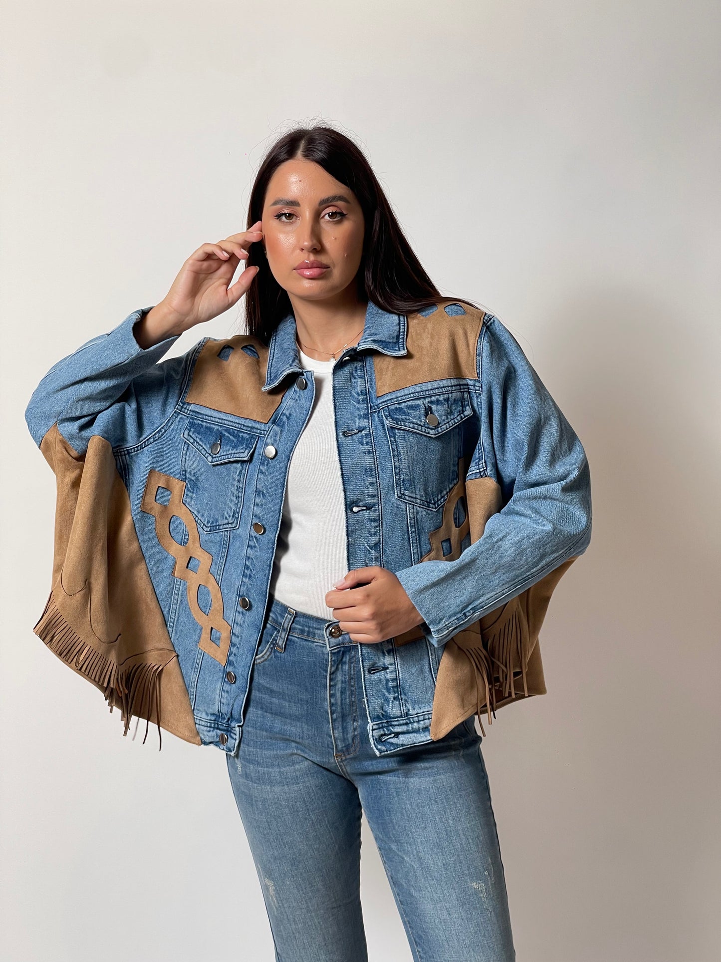 Western Fringe Denim Jacket