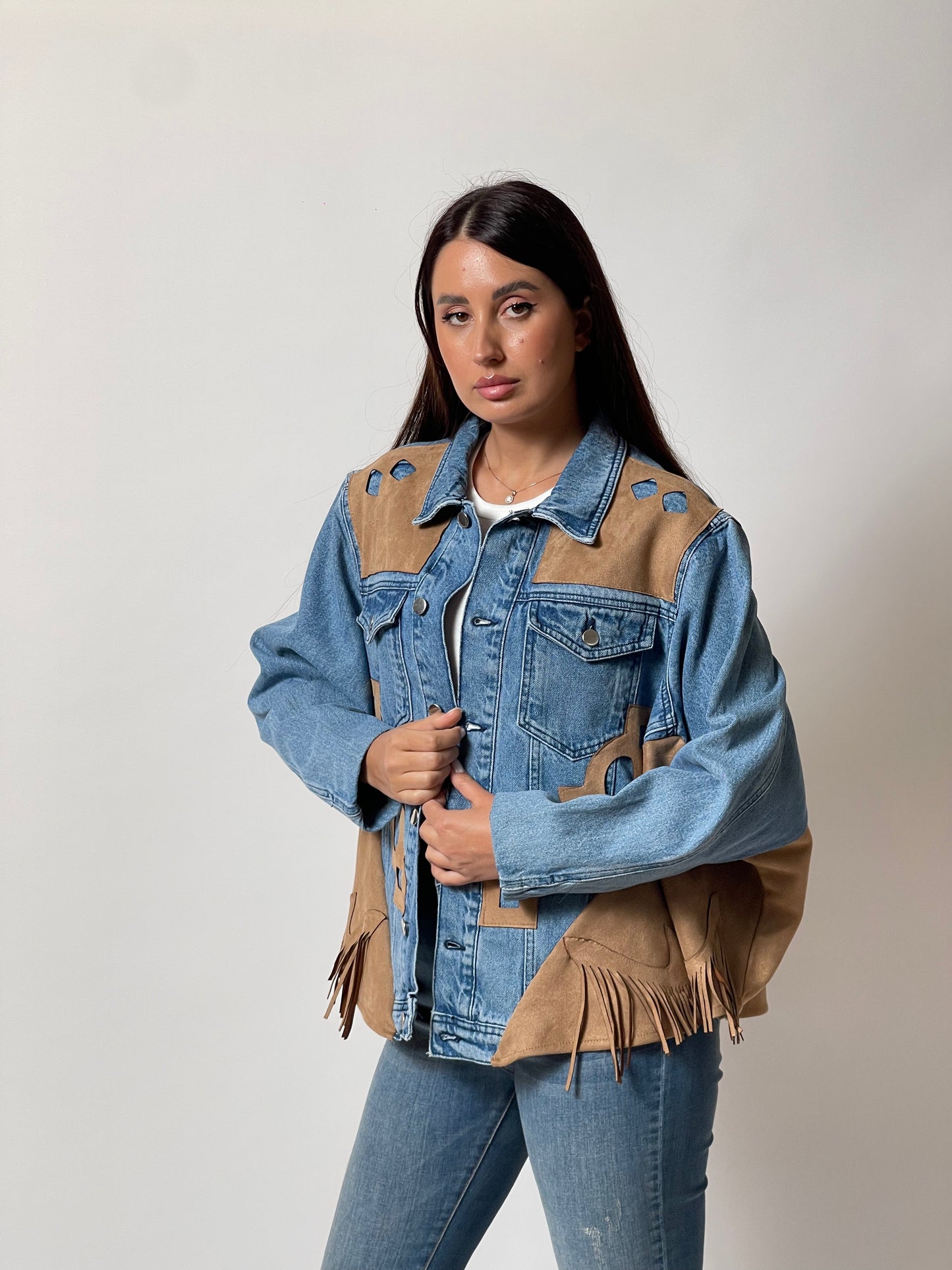 Western Fringe Denim Jacket
