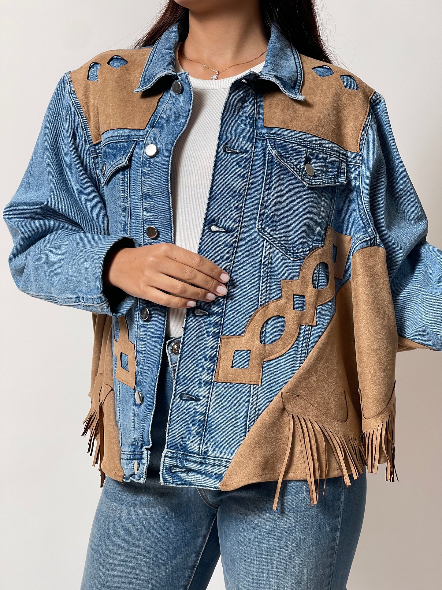 Western Fringe Denim Jacket