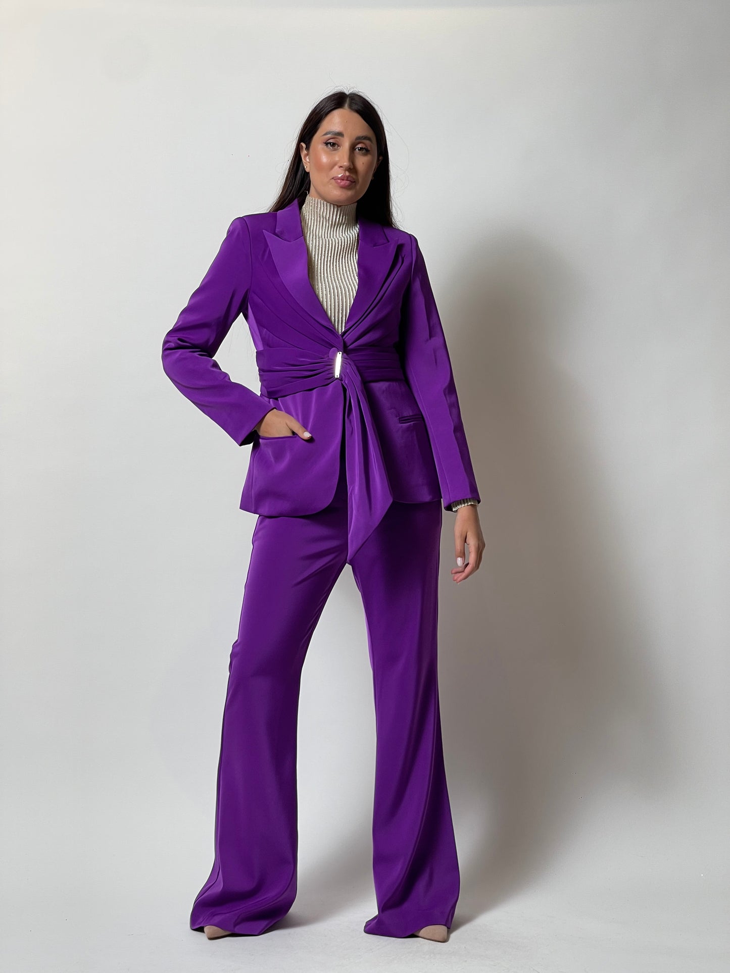 Violet Satin Suit