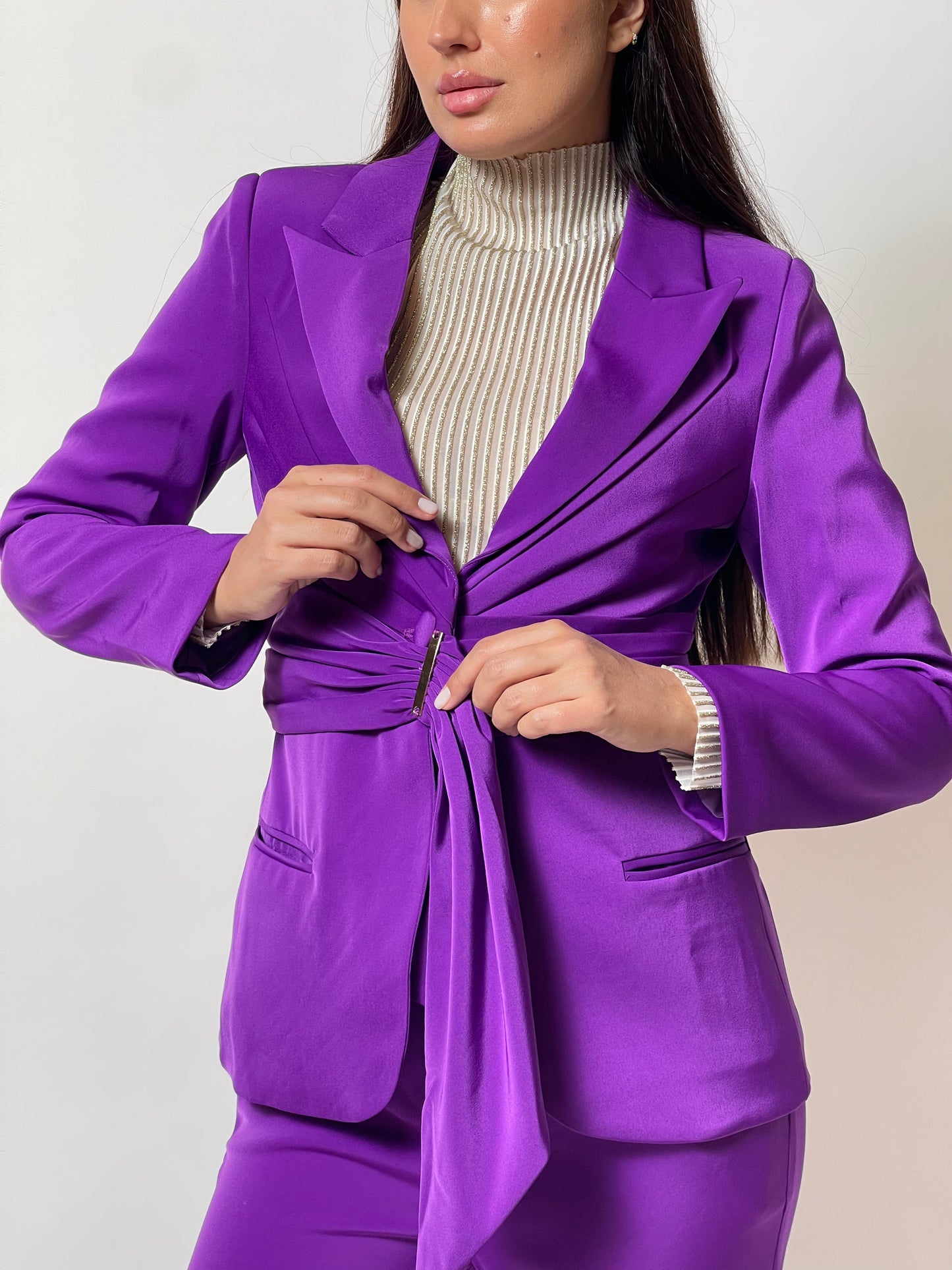 Violet Satin Suit